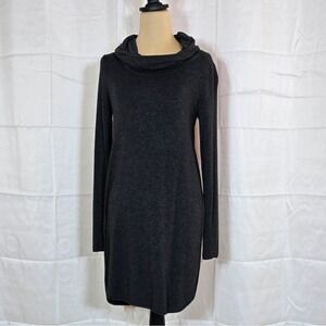 Lou & Grey Women XS Charcoal Gray Cowl Neck Long Sleeve Knit Dress
